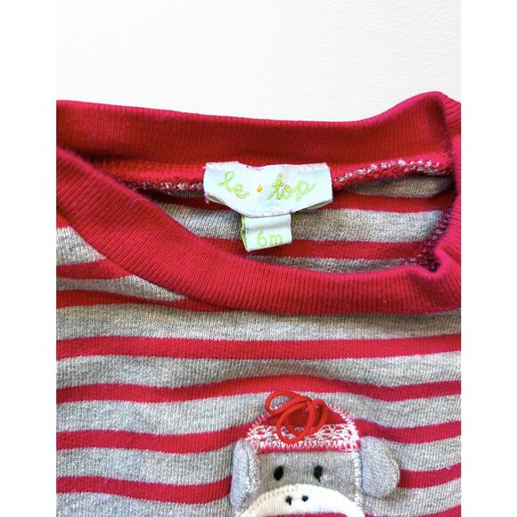 Le Top Sock Monkey Footed Sleeper, 6 Months - Picture 3 of 7